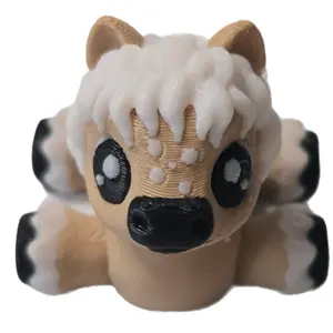 Tiny Pony 3D Printing - Character with Black Eyes, White Stripes, and Beige Body