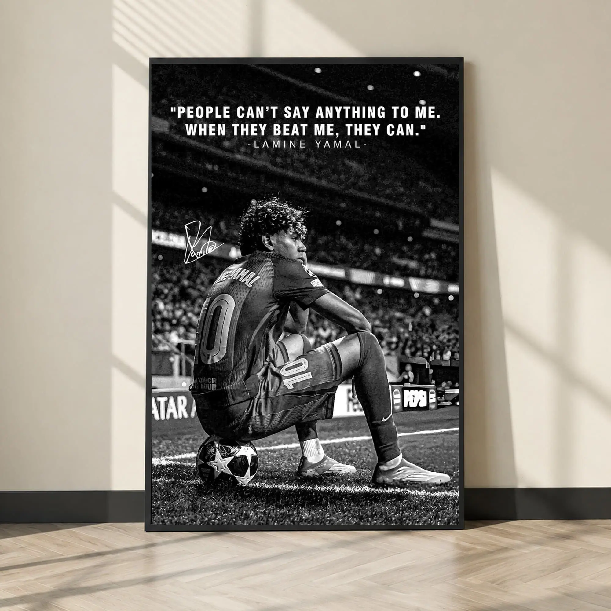 Lamine Yamal Quote On Soccer Field Poster, Soccer Wall Art, Home Decor Living Room ( Unframed - Print Only )