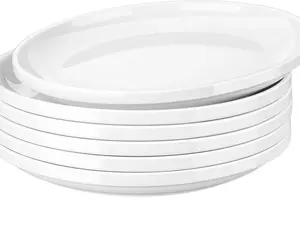 Black Plates Dinner Plates Set of 6, 10.5 Inch Salad Plates Set Ceramic Plates with Lipped Edges, Microwave and Dishwasher Safe