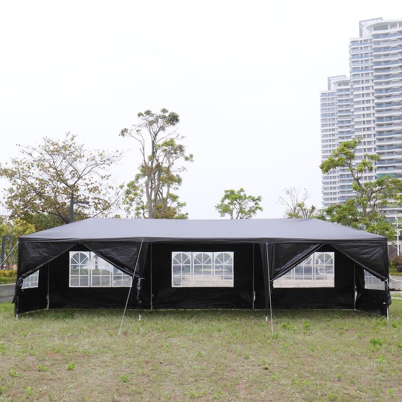 Outdoor Party Tent for Wedding, Garden Event | Spacious 10x30ft with Removable Sidewalls & Waterproof Shelter
