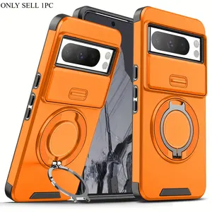Suitable for Google Pixel 10 9Pro XL 10 9Pro 10 9A Pixel 8Pro 8A 7 Pro 7 Series, Shockproof 360° Rotating Metal Multi-functional Stand Phone Case with Sliding Lens Cap Protection