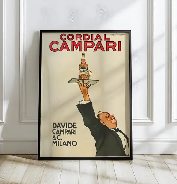 [25% OFF] [UNFRAMED]    Cordial Campari Poster: Vintage Italian Bar Art Print, Retro Drink Advertisement Kitchen Wall Decor