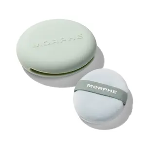 Morphe All Set Touch-Up Powder Puff - Cruelty Free Plush Puff for Allover Setting with Oval Shape and Elastic Band for Controlled Hold