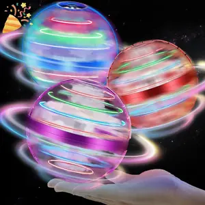 3pcs Neon Mini Hand Drone Toy Flying Ball with LED Lights - Auto Hover Spinning Drone Set | Rechargeable Magic Boomerang Fidget Toys Christmas