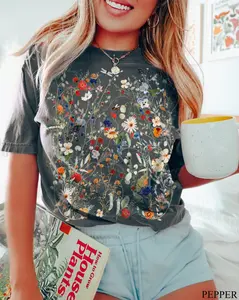 Vintage Pressed Flowers Shirt Comfort Colors, Botanical Floral Tee, Wildflower Breath Soft Shirt – Womenswear Cottagecore Tshirt