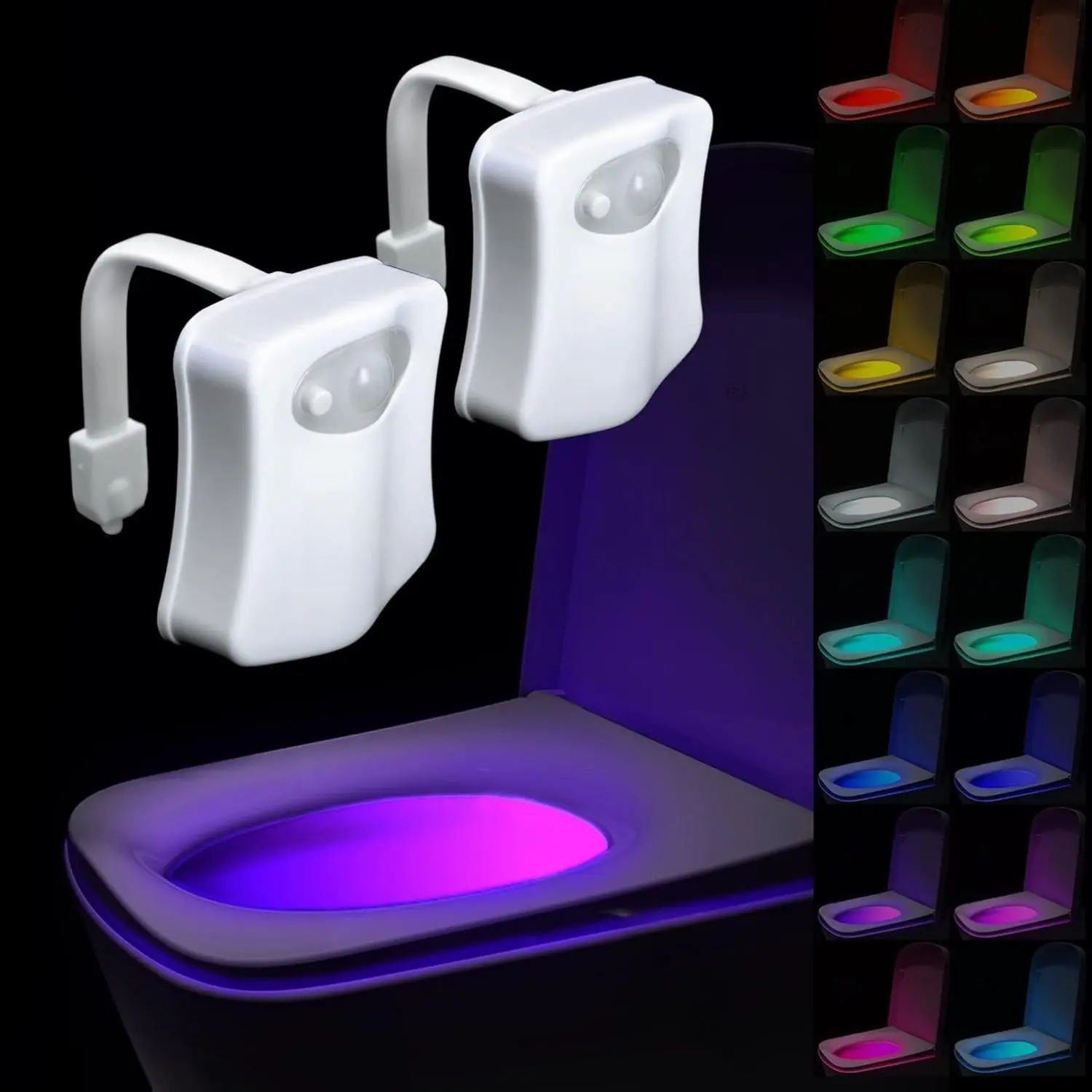 Toilet Light Motion Sensor Changing (2 Pack),LED Glow Bowl Inside Toilet Light, Smart Night Light for Bathroom, Cool & Funny Ideal Gifts for Dad Teen Boys Girls Men Wome