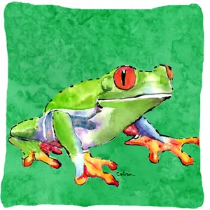 212 MAIN Heavyweight Frog Print Nature Motif Indoor-Outdoor Decorative Pillow - Polyester Fabric, Fade-Resistant Furniture Decor Accessory, Indoor-Outdoor Decorative Pillows
