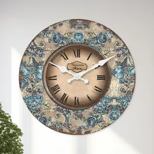 Islamic Wooden Wall Clock, Silent Operation, Religious Theme Design, Ideal for Prayer Room and Home Decor, Perfect Gift for Religious Festivals