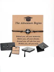 Graduation gifts for her/him, kindergarten graduates, high school/college gifts, 5th/8th grade boys' and girls' bracelets, women's jewelry cards, Stainless steel bracelet, adjustable cuffs for middle school and senior students