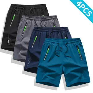 Men’s Casual Shorts 4-Pack — Breathable summer beach and outdoor sports shorts, regular fit, with pockets, can be hand washed or dry cleaned, modern casual shorts | Functional pocket design