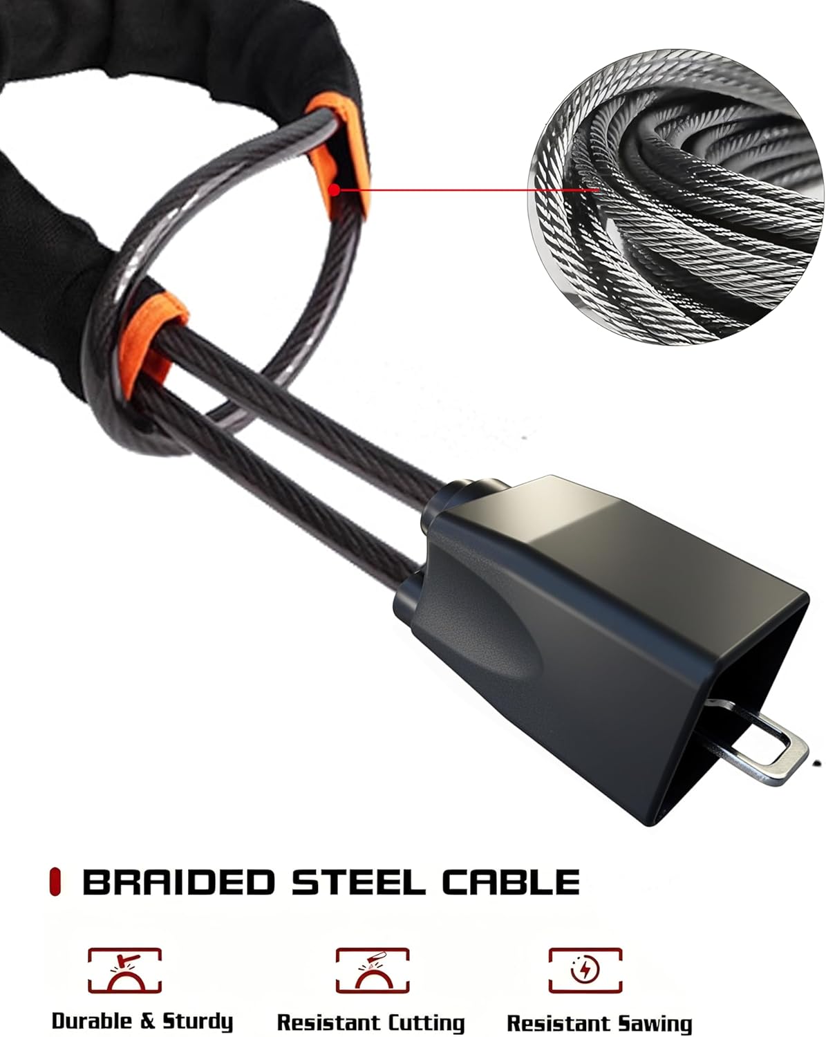 Car Steering Wheel Lock, 2 Pack Anti Theft Car Device with Max 17” Locking Length, Thickened Steel Wire, and Fine Stitched Edges, 3 Keys Included, Easy to Store, Fits Most Vehicles, SUVs