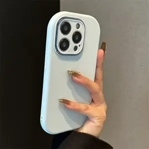 [LX]Luxury Cute Soft Silicone Candy Color Phone Case For IPhone 12 13 14 15 16 Pro Max Plus Shockproof Bumper Back Cases Cover