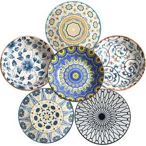 6 PCS Ceramic Dipping Sauce Dish Bowls Serving Plates for Side Dish Ketchup Soy Sauce Appetizer Snacks