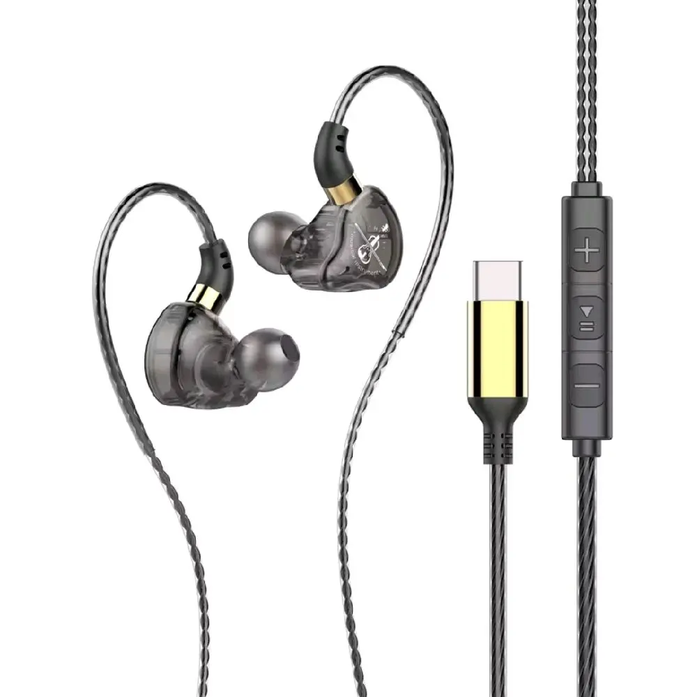 HiFi Wired Earphones with Microphone, Waterproof Sport Runner Headphones for Samsung & Xiaomi, Type-C or 3.5mm In-Ear Stereo Headset, Comfortable Silicone Pads, Volume/Call Control, Noise Isolation for Running & Music, Black White, USB-C or Aux  p79Supply