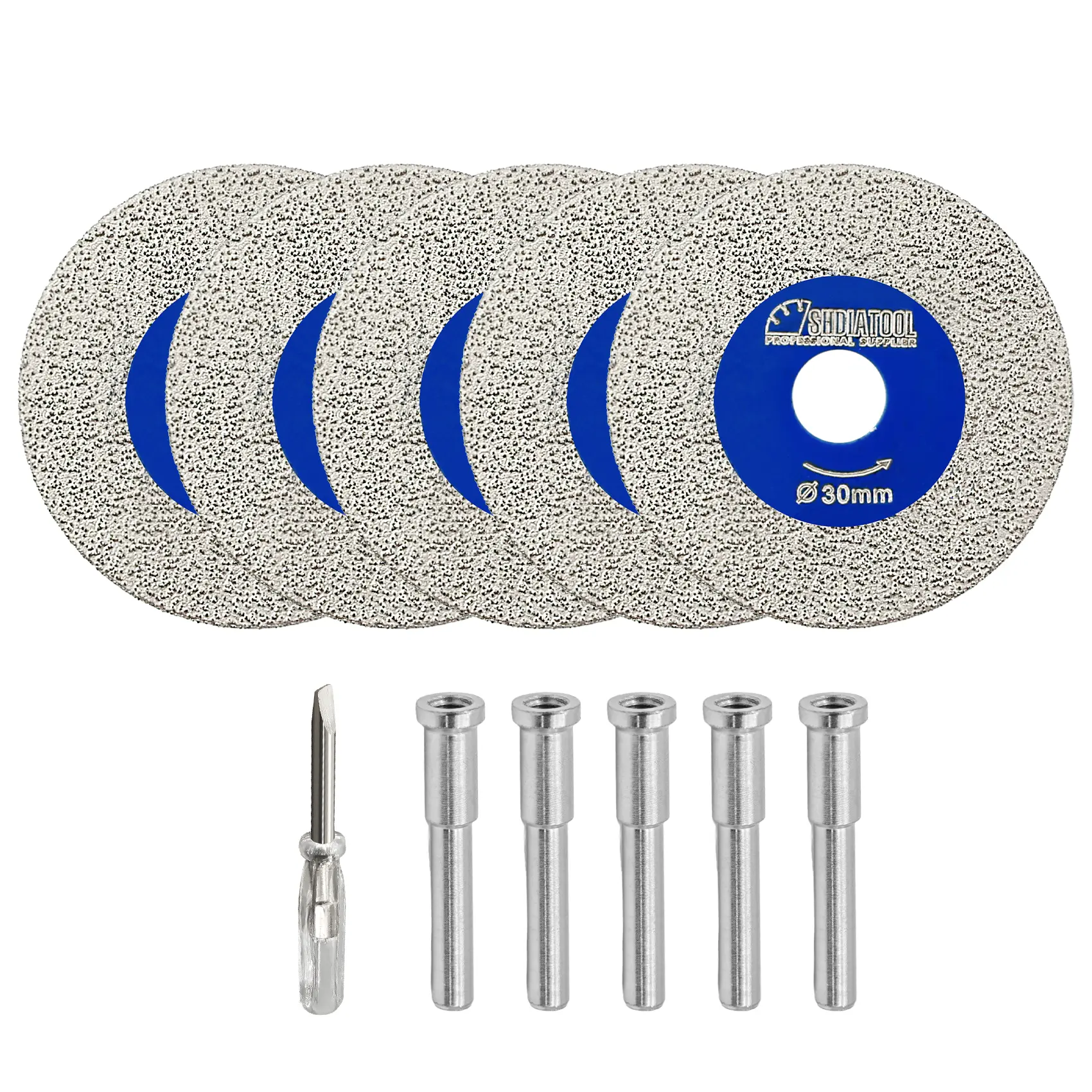SHDIATOOL 50mm(2-in) Mini Diamond Glass Cutting Blade, Diamond Brazed Drill Attachment Blade with 6mm Shank for Tile, Ceramic, Porcelain on Drill Machine, Diamond Brazed Blades