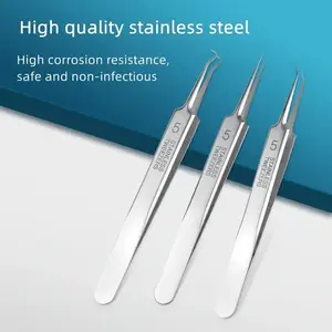 3pcs Precision Acne Squeezing Tool Kit,Professional Facial Blackhead Removal Tweezers, Suitable for Whitehead Acne Blemishes, Acne Stainless Steel Makeup Tools - Matte