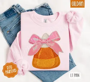 Candy Corn Sweatshirt, Trendy Women's Halloween Crewneck