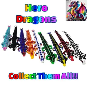 Super Hero Dragons and Villain Dragons Marvelous Articulating Desk Fidget, Perfect Sensory Gift for Men or Women