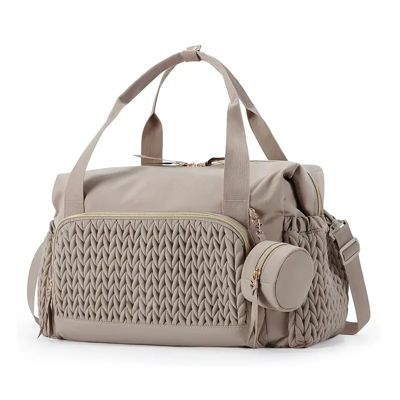 New Lightweight Large Capacity Quilted Diaper Bag, Baby Travel Backpack, Unisex Handheld Fitness Bag, Airport Luggage, Bottle Nipple Diaper Bag, Multifunctional Diaper Backpack