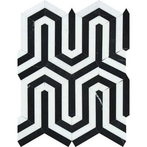 Wiltz Thassos White & Black Polished/Honed Marble Tile