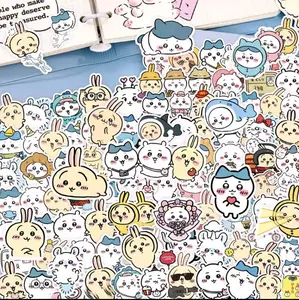 100 pcs Chikawa Anime Character Stickers | Cartoon Cat DIY Fashion Waterproof Doodle Decals Stickers