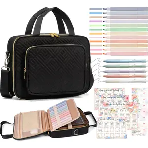 Cover for Women - Large Bag Case with Strap, Journaling Kit, Highlighters Tabs, Christian Gifts for Women, Study Supplies