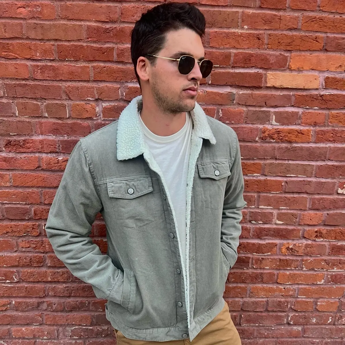 Corduroy Sherpa Lined Trucker Jacket Menswear
