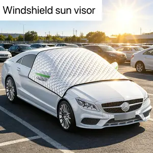 Windshield sun visor  5-layer reinforced fabric: UV protection, sun protection, waterproof, dustproof, Features 12 built-in magnets for easy installation  Suitable for all seasons Car sun visor outside use sunshade for car