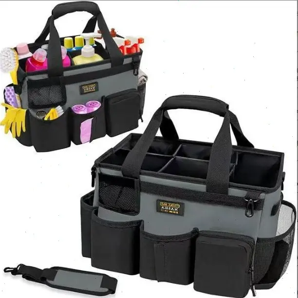 Wearable Cleaning Caddy Bag,Cleaning Supply Tote for Cleaning Supplies, Cleaning Organizer with Adjustable Shoulder and Waist Straps for Cleaners & Housekeepers