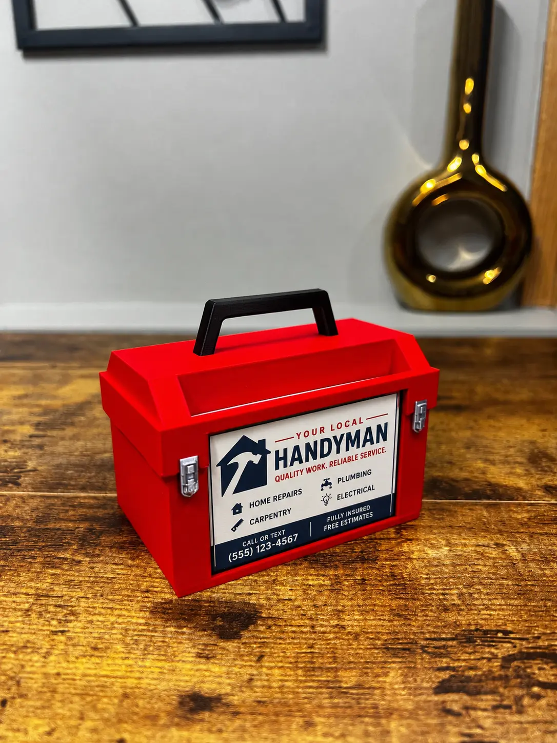 Toolbox Business Card Holder for Contractors, Handymen and Tradesmen