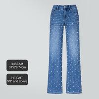 Mid Blue-Faux Pearls