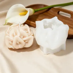 Flower Ball Candle Silicone Mold, 3D Petal Sphere Candle Mold, Lily Ball Handmade Soap Mould, DIY Scented Resin Making Tool, Home Decor Craft Gift