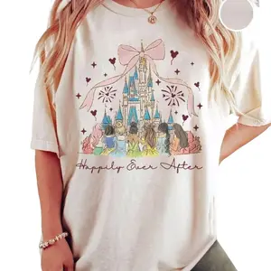 Retro Princess Glitter Effect Shirt, Watercolor Princess Shirt, Magical Castle Vacation Tee, Magic Kingdom Princess Gift BSGEG 4