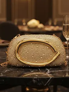 Women's Rhinestone Evening Clutch Bag with Chain Strap, Sparkling Handbag for Weddings/parties/cocktail Parties/formal Occasions