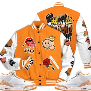 3 White Orange Peel Varsity Jacket, Orange Citrus 3s Outfit Around Find Out Shirt Shirts To Match Sneaker Streetwear