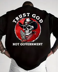 Trust God Not Government T-Shirt, Christian Conservative Shirt, Patriotic Faith Graphic Tee, Cowboy Skull Christian Shirt, Country Patriot Sweatshirt, Christian Hoodie