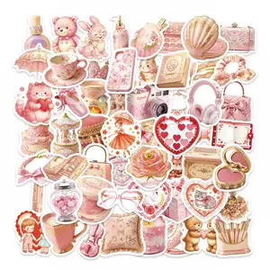 56Pcs Aesthetic Pink Kawaii Stickers, Waterproof Vinyl Graffiti Anime Stickers for Journal, Scrapbook, Laptop, Phone, Skateboard, Suitcase, Bike, Computer, Water Bottle