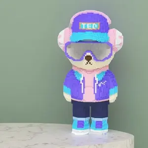 6846 Piece Rock Teddy Bear DIY Model, Creative Educational Toy for Youth and Adults, Home Decor Gift, Birthday Present, Block Figures