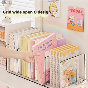 Acrylic Multi-Layer Book Storage Organizer for High School Students, Desktop Organizer, Stationary Organizer Holder, Desk File Holder with Pen Tray, Durable Book Stand Rack