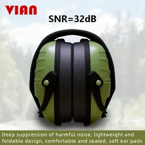 Shooting Noise-Canceling Hunting Headphones, Foldable Adjustable Ear Protection, Compact Design, Durable Plastic, Fashionable Shooting Accessories