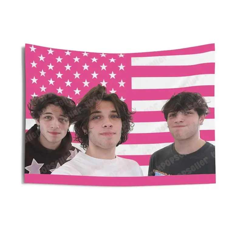 Sturniolo Triplets Pink American Flag - Poster Cute Wall Birthday Gift Gift for daughter Gift for son Gift for Friend Funny gift