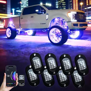 8 RGB LED Truck Rock Lights – APP/Remote Control & Music Mode, IP68 Waterproof Neon Kits for Off Road/RZR/SUV/ATV/UTV