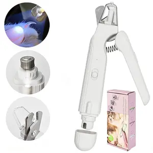 Pet Nail Clipper and Grinder 2 in 1 with LED Light, Safe Trimming, Quiet Motor, Sharp Blades, Rechargeable Cordless Design, for Small Medium Large Dogs Cats Grooming