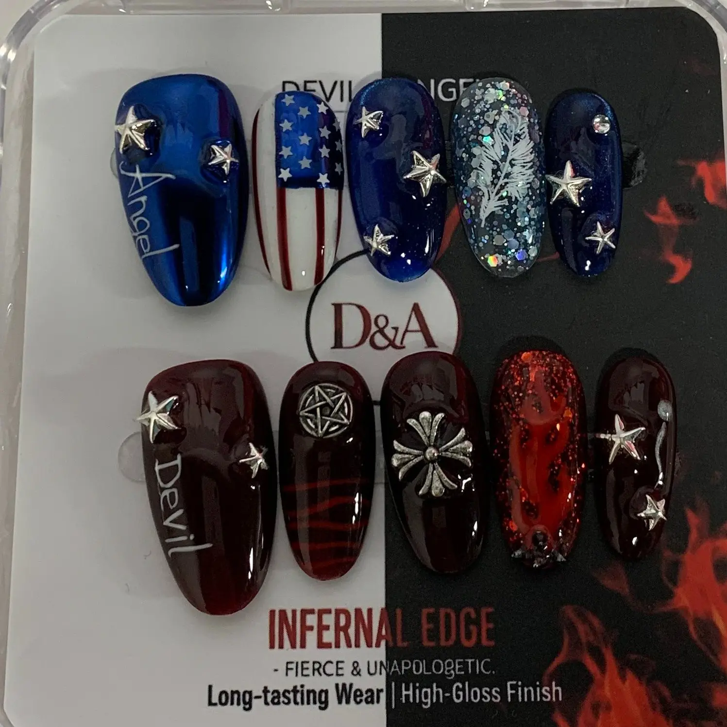 Women's Reusable Press-On Fake Nail Kit - Variety Styles, Sweet Floral, Gothic Dark Luxury, Blinged Out Sparkle, Edgy Cool Patterns, DIY Manicure Accessories, Blinged Out Style, Press On Nail Sets, Clip-On Artificial False Nails & Accessories