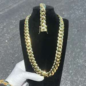 18mm set 14k gold plated, chain and bracelet