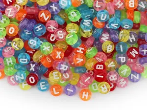 1000PCS Colourful Letter Beads for Threading, 4 x 7 MM Acrylic Round Alphabet Beads for Jewellery DIY Making Crafts Bracelets Necklaces Ornaments