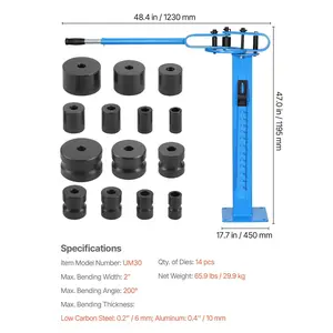 VEVOR Manual Bending Machine with 14 Bending Dies, 200 Heavy-Duty Bending Tool for Copper Aluminum Iron Pipes, Ideal for HVAC Air Conditioning Refrigerator Auto Repair