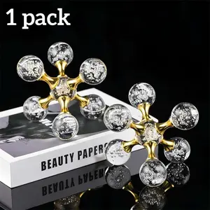 Artificial Crystal Ball Decoration, Modern Artificial Crystal Ball Molecular Decoration, Desktop Ornament for Living Room, Office, TV Cabinet, Home Decor