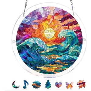 Acrylic Puzzle Suncatcher 83 Pieces, Golden Tide Sun Catchers Puzzle, DIY SunCatchers Puzzles Window Hanging, Home & Garden Decor, Hanging Room Decor