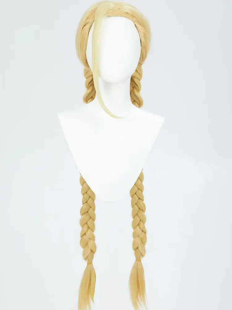 [Officially Licensed] Street Fighter Classic Cammy Blonde Cosplay Wig with Two Braided Pigtails